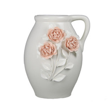 Handmade Blossom Wedding Ceramic Vase with Handle Decoration