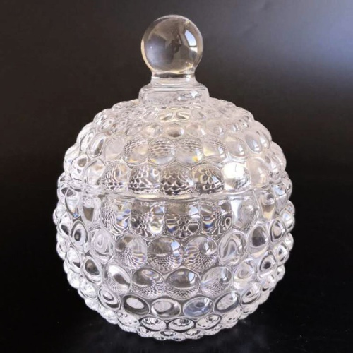 Crystal Round Glass Jars With Glass Lid