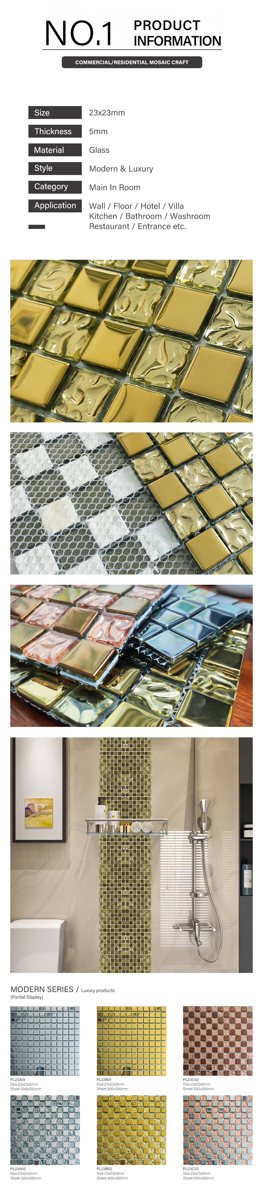 Golden Silver Glass Tiles
