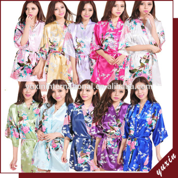Manufacture Wholesale Girl Satin Bath Robe Women Bathrobe SR004