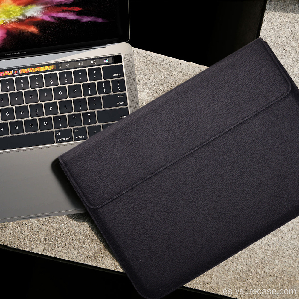 Funda de folio de laptop de cuero impermeable para MacBook