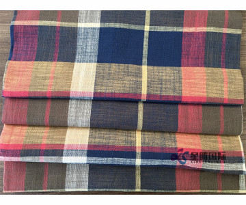 Plaid Bamboo Cotton Blend Fabric For Clothing