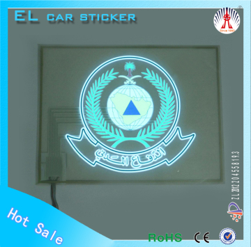 EL car sticker with battery inverter advertising el car sticker