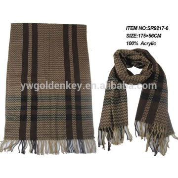 Custom jacquard knitted unisex acrylic scarf