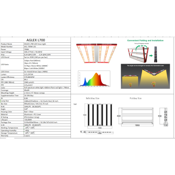 Luzes LED dobráveis ​​para plantas interiores AGLEX Commercial Indoor 700W