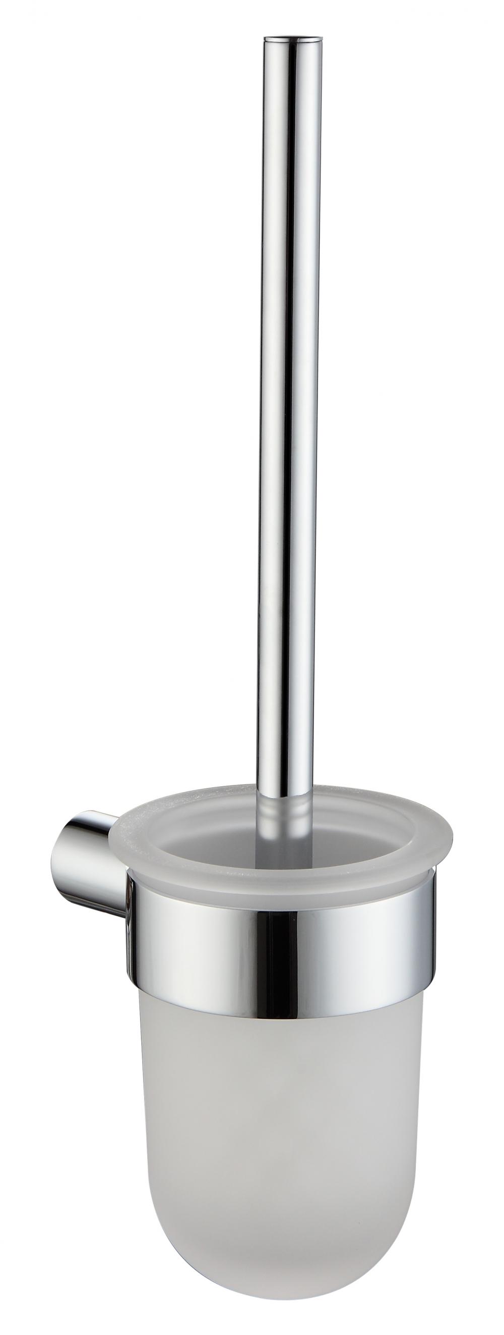 Wall-mounted Toilet Brush and Frosted Glass Holder