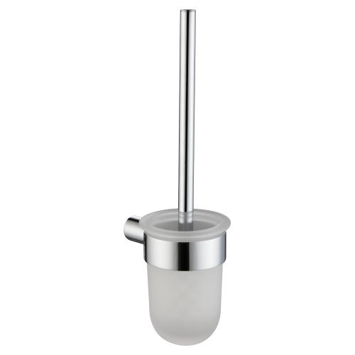 Wall-mounted Toilet Brush and Frosted Glass Holder