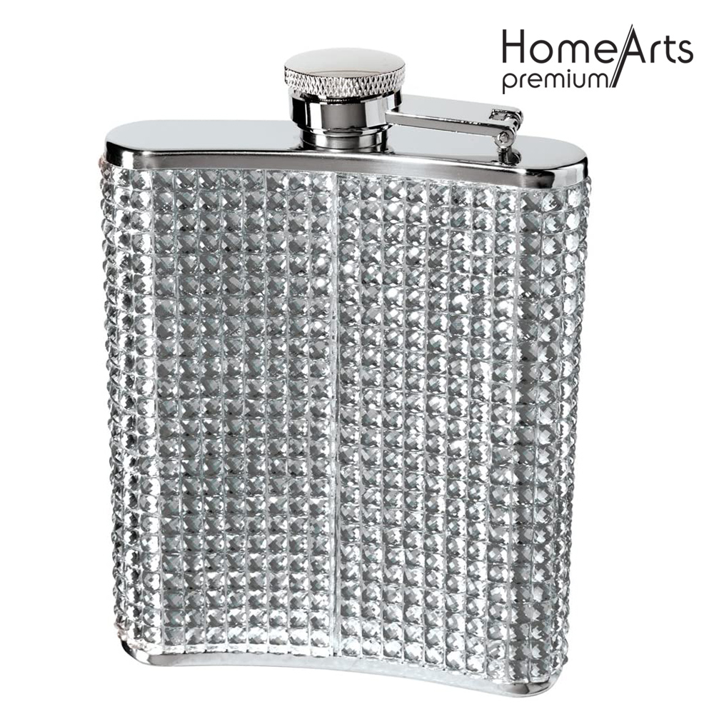 GLITTER STAINLESS STEEL HIP FLASK