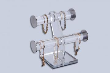 Acrylic Clear Double Bar Jewelry Stand