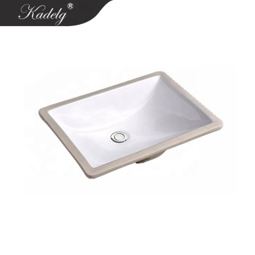 Ceramic Rectangle Undermount Bathroom Basin Without Overflow Hole