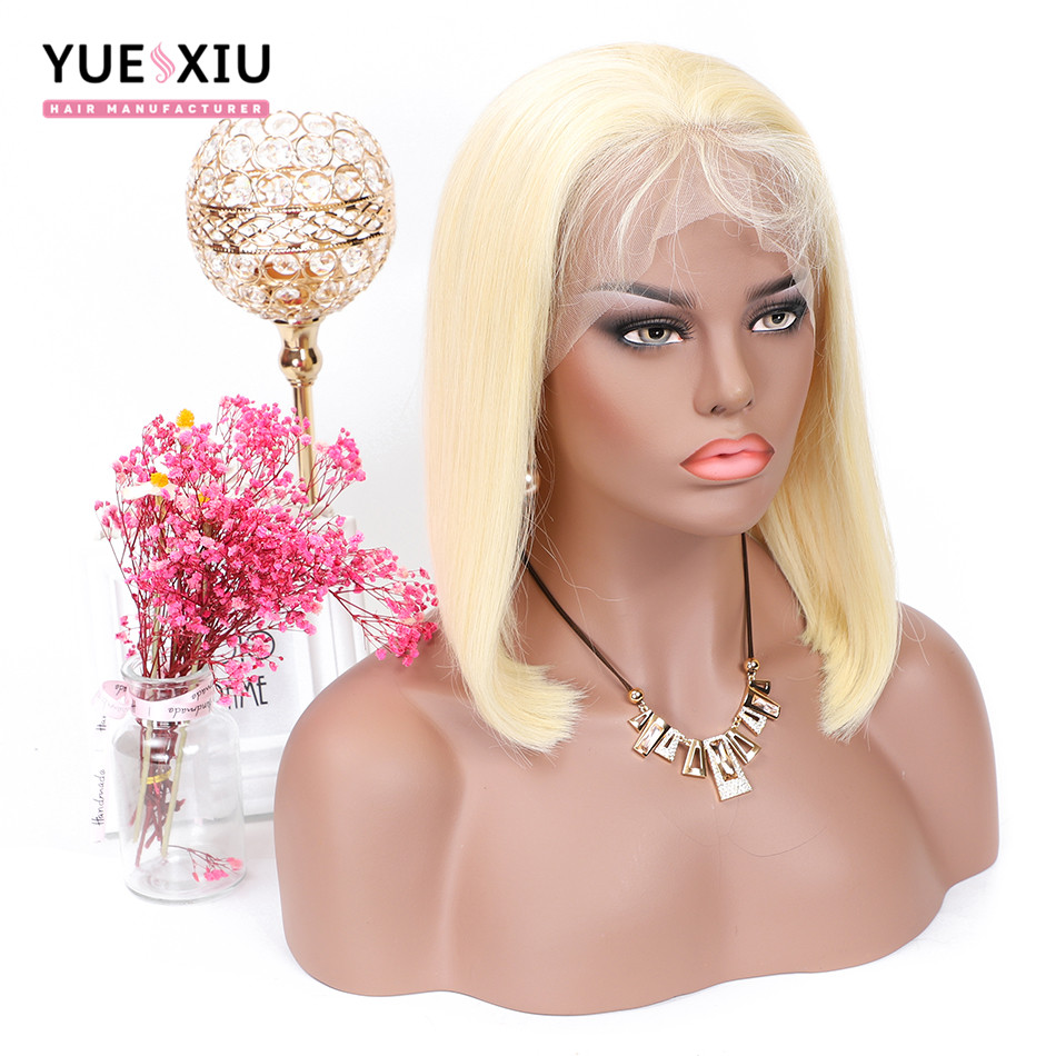 Blonde 613 Full Lace Wig 100%Human Hair Cuticle Aligned Short Bob Wigs For Black Women