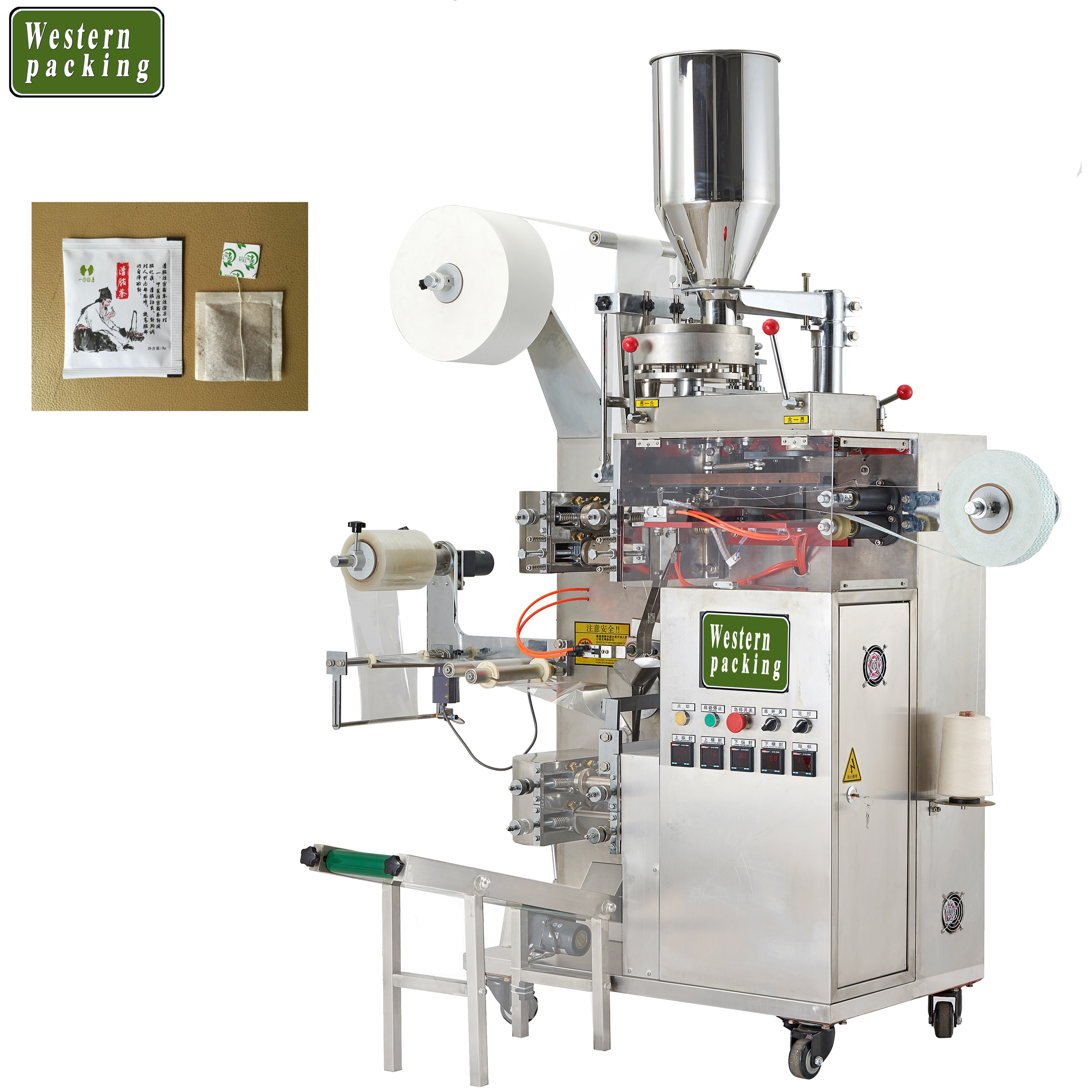 Automatic thread tea bag packing machine with string