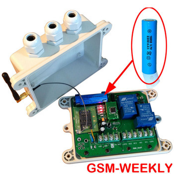 GSM remote control box rechargable battery on board for alarm input