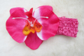 Bandeau bébé Phalaenopsis élastique, enfants fleur Crochet bande de cheveux, accessoires de cheveux de bébé