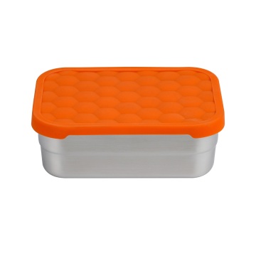 Rectangular Silicone Lid Stainless Steel Bento Box