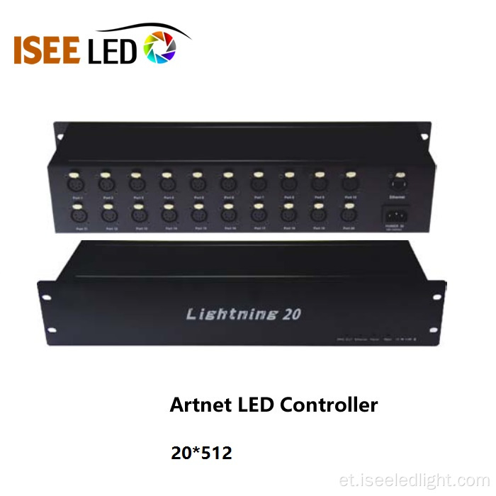12 viisi Artnet LED -kontrolleri DMX -juhtimine