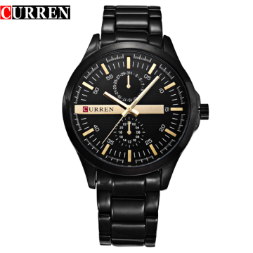 curren two eyes alloy watch business men wrist watch