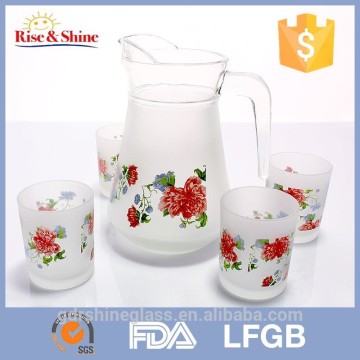 7PCS drinking glass water jug set/glass jug and cup set/glass water set