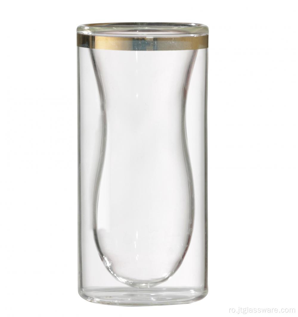 Pahar din sticla cu perete dublu borosilicat inalt
