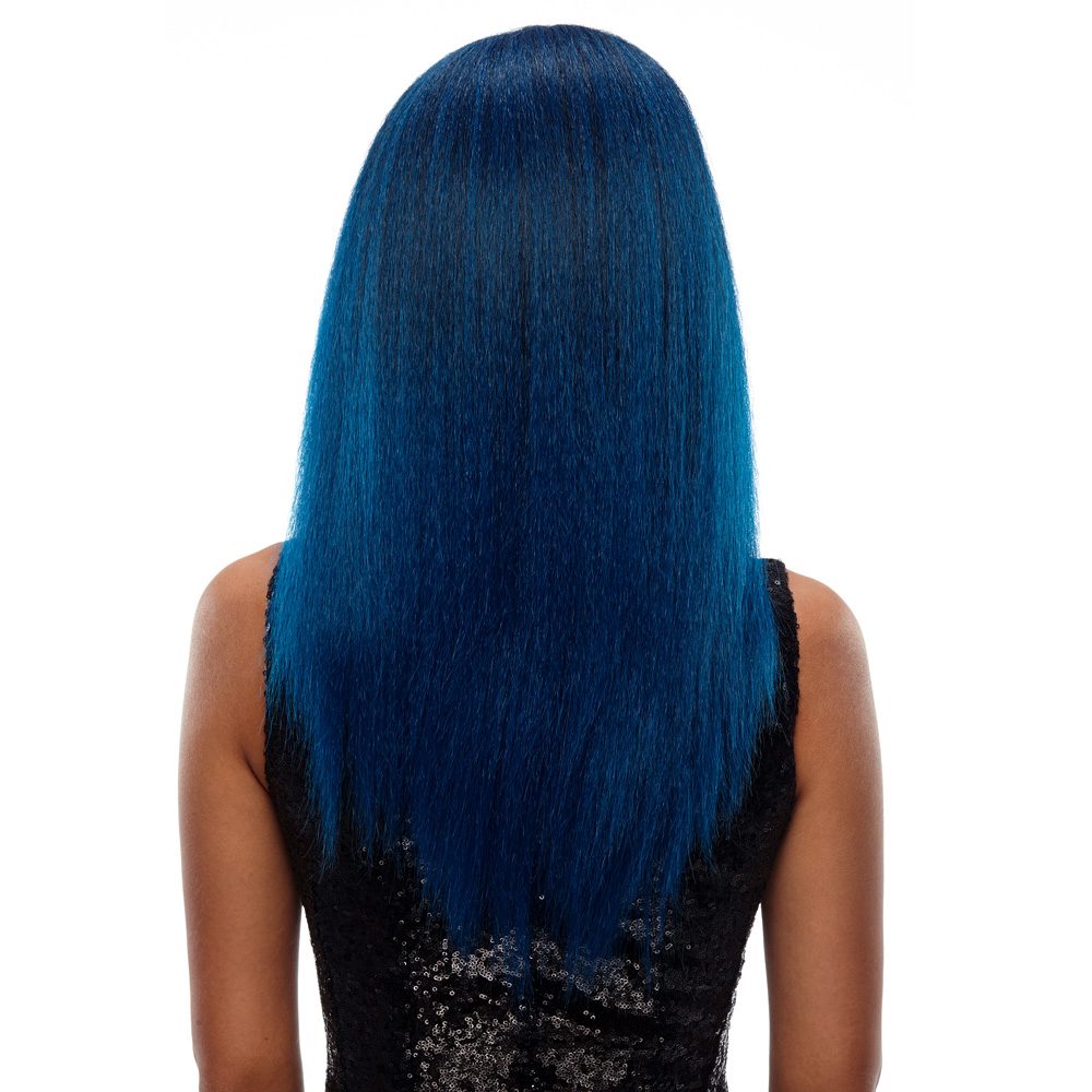 Trendy 24 inches Long Straight Free Shipping Lace Hairline Wigs Synthetic Hair Ombre Color Heat Resistant Wig For Black Women