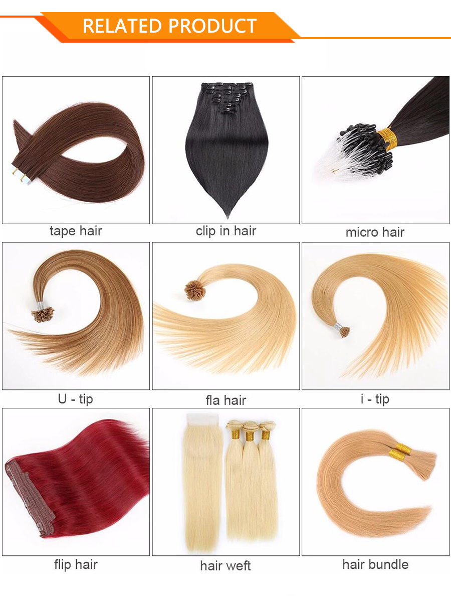 Hot selling factory high quality Russian rumy human hair extension Pre Bonded Hair Extensions Flat tip hair Flat bond extension