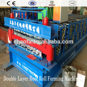 Double layer roof and wall sheet rolling machine