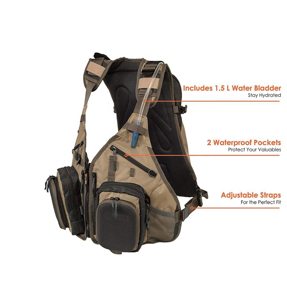 Adjustable Size Fly Backpack Vest 2020 Hot Sale Fishing Bag with Water Bladder