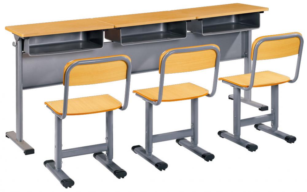 SY Good quality Adjustable Student Double Desk and Chair in school