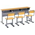 SY Good quality Adjustable Student Double Desk and Chair in school