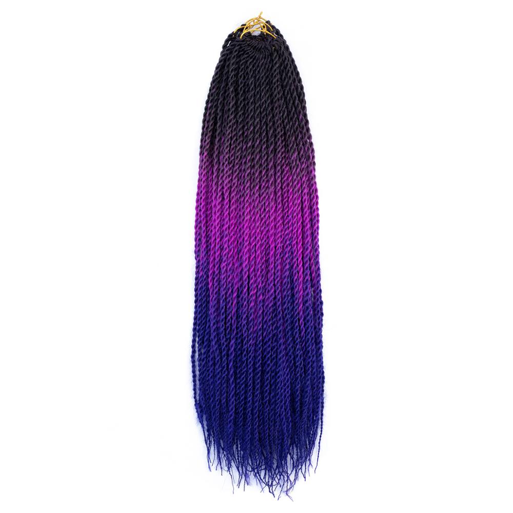 MYZYR Ombre Senegalese Twist Hair Crochet Braids 20 Inch Synthetic Braiding Hair for Women Grey,blue,pink,bro Synthetic Fibres