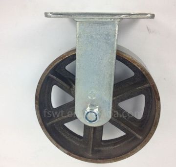 All Metal Wheel Heavy Duty Plate Fixed Castor