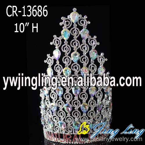 10" Big Rhinestone Pageant Crown For Sale