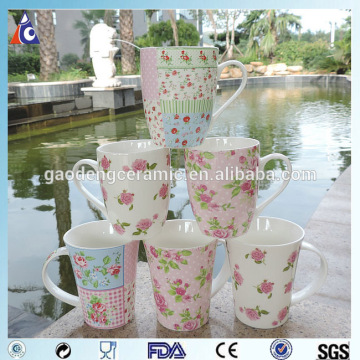 Coffe mug cup with flower printing coffee mug sets
