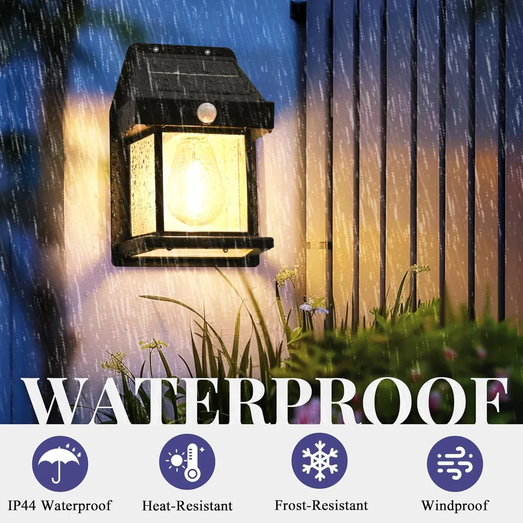 Solar Motion Sensor Outdoor Wall Light with 3 Modes