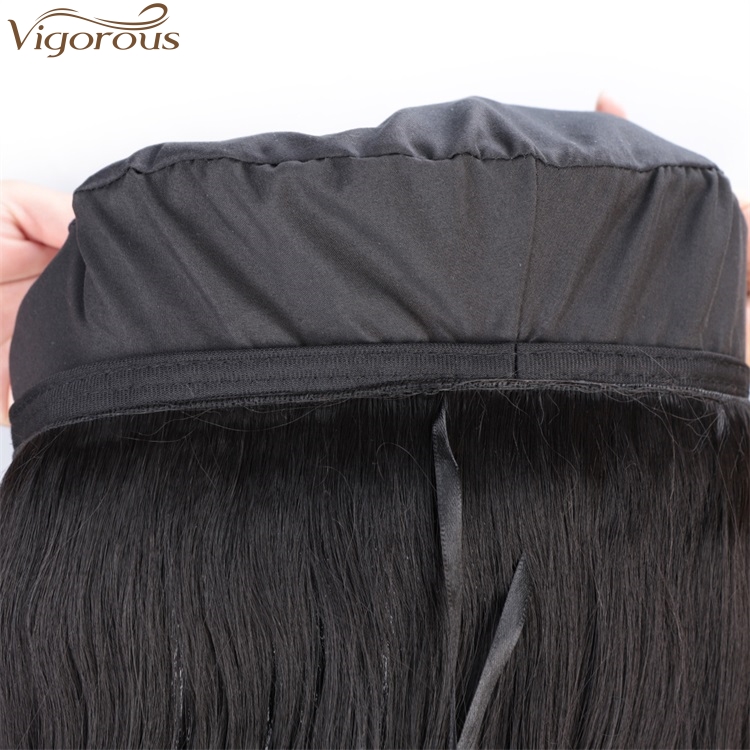 Vigorous Black Wavy Wig With Brown Hat For Women Heat Resistant Synthetic Hair Extensions hat wig