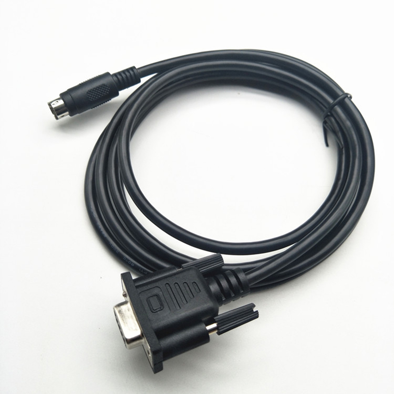 OEM High Compatible WIN10 DB9  Female RS232 Serial to 8 PIN MINI DIN Adapter PLC Downloading Cable
