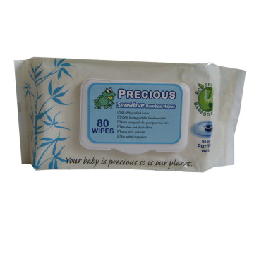 Lingettes biodégradables en bambou pour peaux sensibles de marque privée