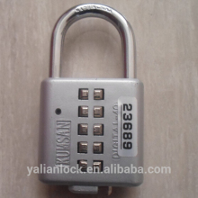 Zinc alloy silver color combination padlock iwith high security
