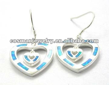 925 sterling silver jewelry heart earrings