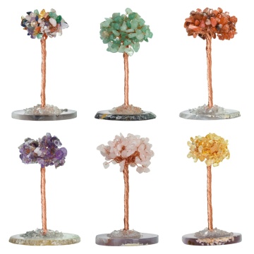 Raw Stone Raw Stone Copper Tree Agate Slice Base Ornament-11.5x(5-7)cm