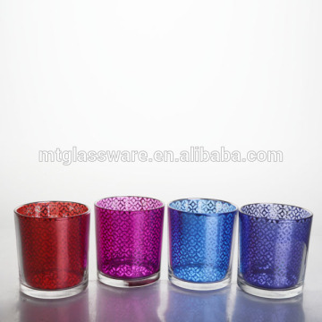 cylinder Shape Glass Silver Color Candel Holder