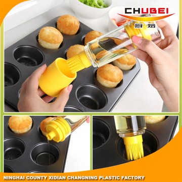 Good Quality Kitchen Tool Cooking Oil Plastic Bottle Healthy Silicone Brush Oil Bottle