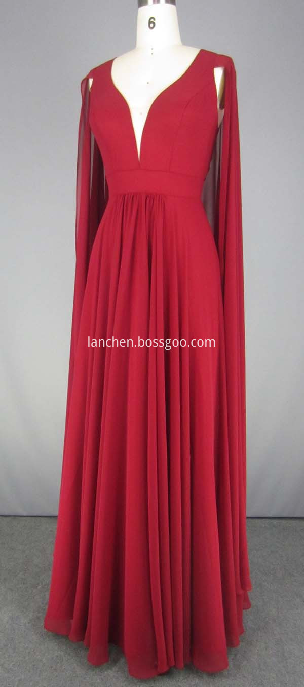 Chiffon Dress With Long Sleeves