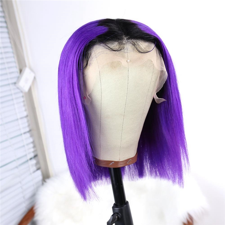 Annione Wholesale Human Hair Wigs Silky Straight Short Bob Short Blonde Wigs Colored Lace Front Bob Human Hair Wigs