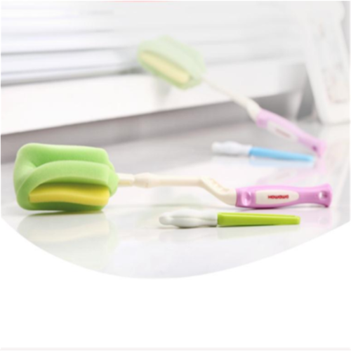 Ensemble brosse et tétine pour bébé en éponge