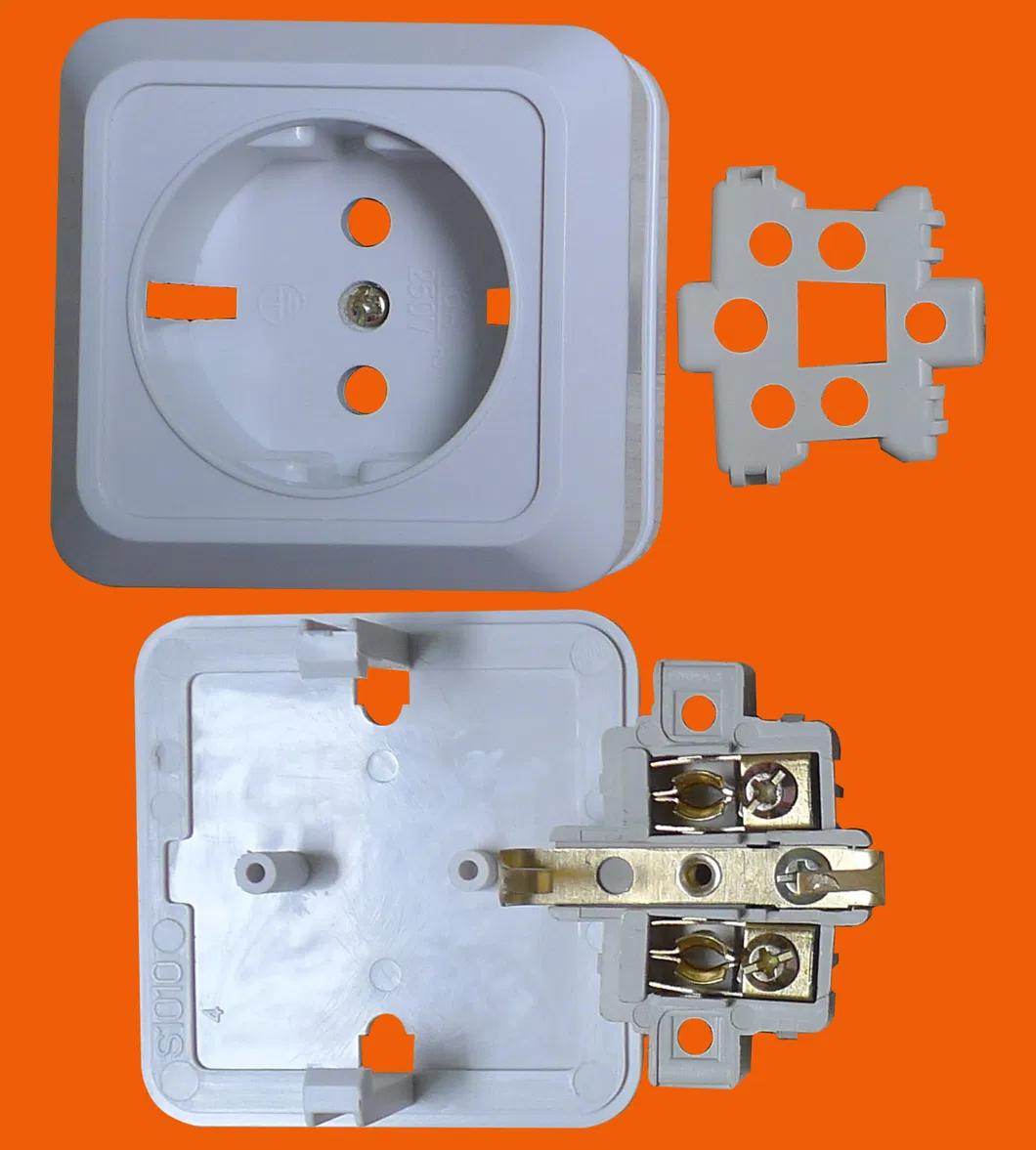 European Wall-Mounted Electrical Socket Single-Connected Ground Socket