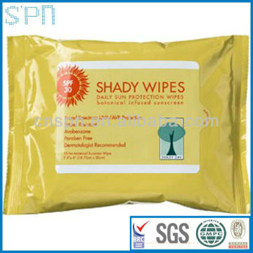 2014 new oem private label sunscreen wet wipes