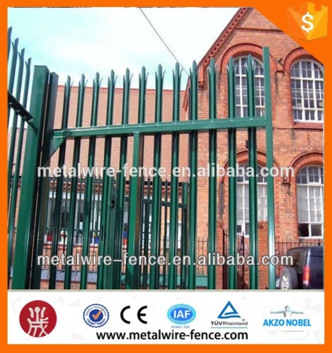 Palisade metal fencing and gates