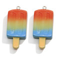 Dégradé de couleur glace-lolly résine Cabochon Flatback Popsicle pendentif breloques avec accessoire de boucle d&#39;oreille à crochet