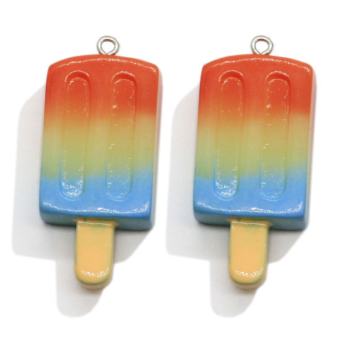 Gradient Color Ice-lolly Resin Cabochon Flatback Popsicle Pendant Charms with Hook Drop Earring Accessory